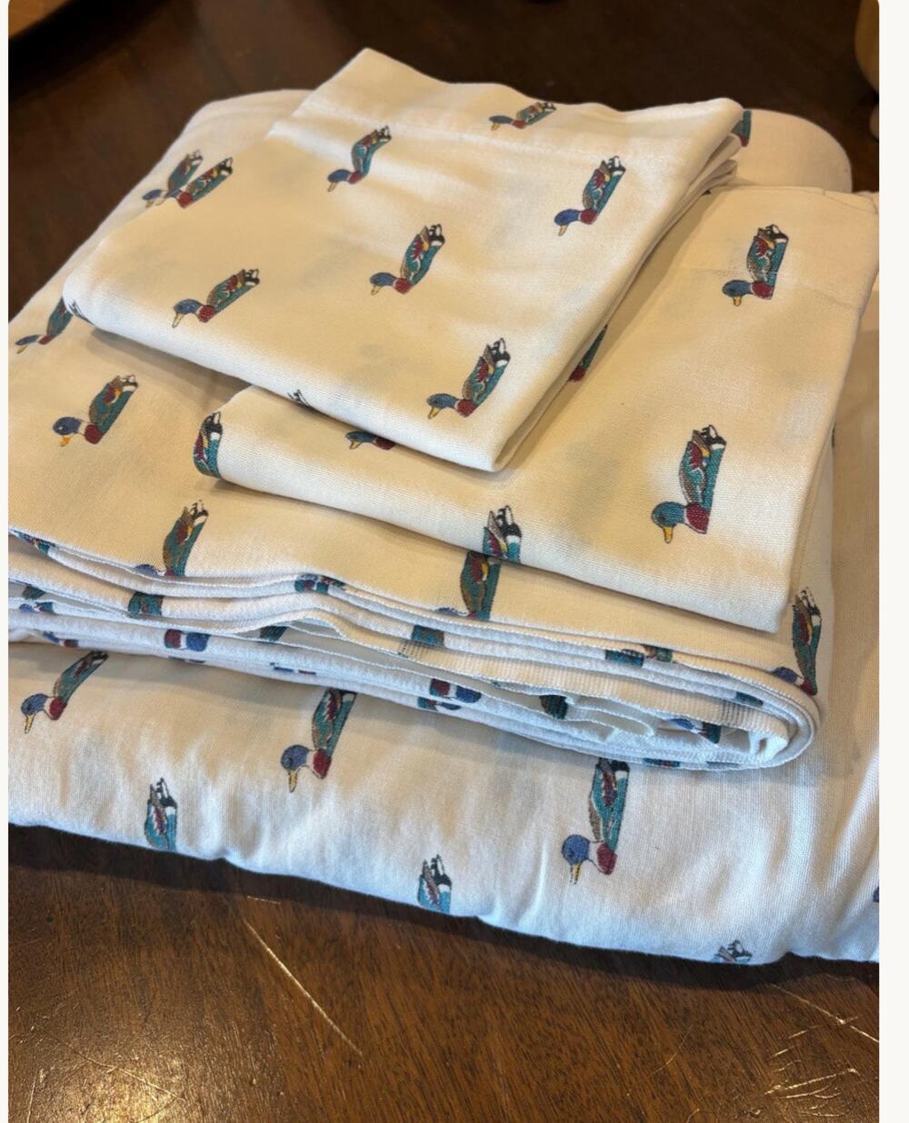 Vintage Mallard Duck Twin Sheet Set Preppy Hunting 80s Excellent Condition